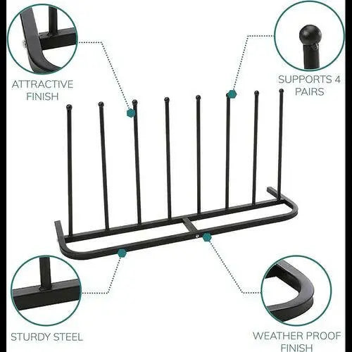 4 Pair Black Boot Shoe Welly Stand Storage Organizer - My Store