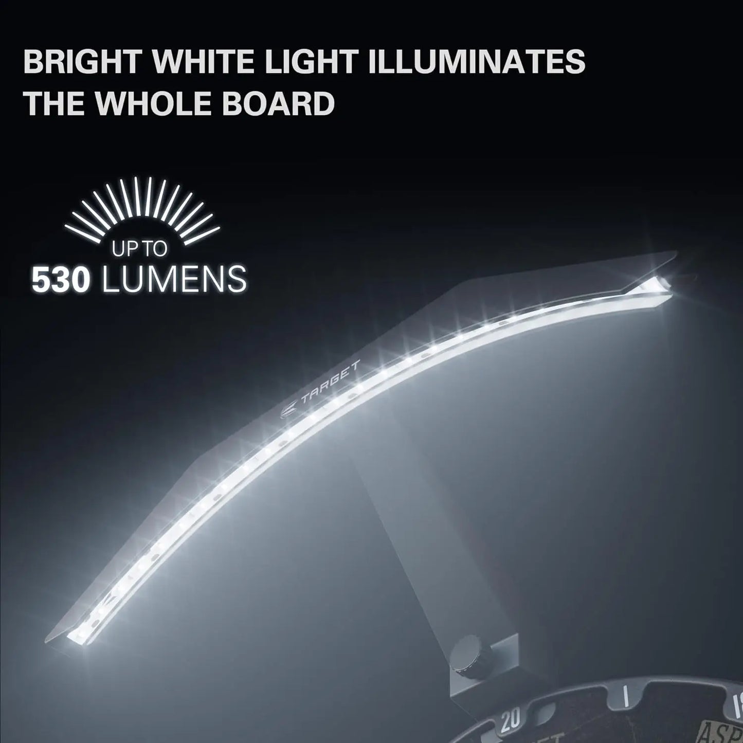 Darts LED Dartboard Light - Bright Dart Board Lighting for the Whole Board | Extra Long 3M Cable | Securely Fits All Dart Boards | Easy Assembly | Professional Darts Accessories