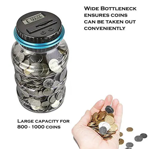 Digital Piggy Bank UK Coin Counting Jar Money Box Coin Saving Pot - My Store