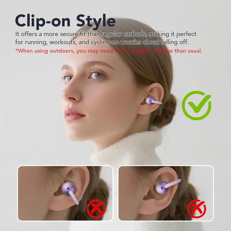 MINISO MS199 Translation Clip on Ear Headphones Full Color Touch Screen, Audio Wireless Headphones Support 135 Languages Real Time Bluetooth Translation Built-In Microphone for Music & Phone Calls,Sport Waterproof & Sweatproof