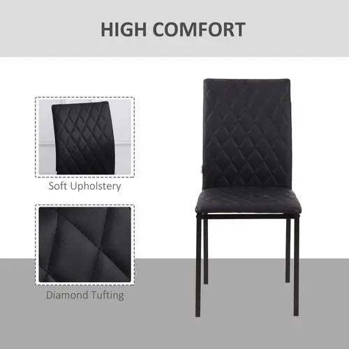 Modern Dining Chairs Faux Leather Accent Chairs for Kitchen, Set of 4, Black - My Store