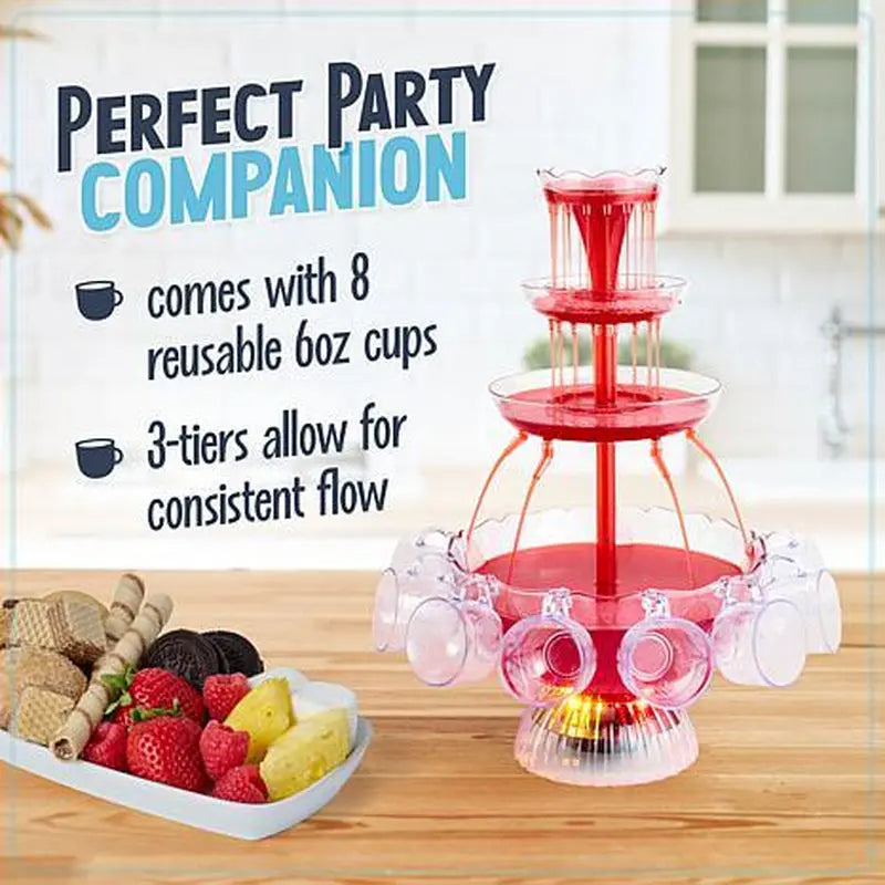 Nostalgia 3-Tier Lighted Party Fountain