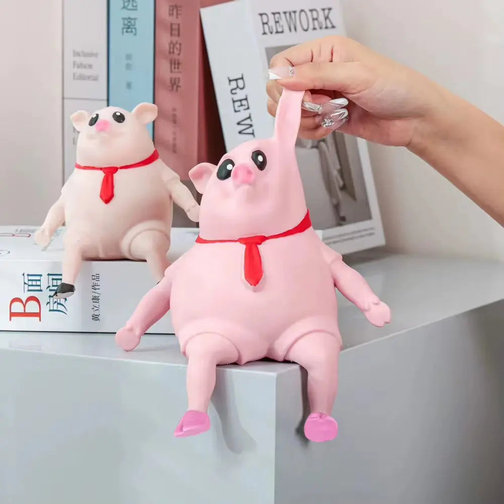 Pink Piggy Stress Toy Rebound Cartoon Toy Pig Creative Sensory Toy Funny Squeeze Soft Pig Toy Birthday Gift for Kids