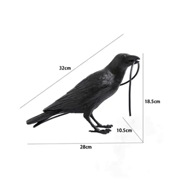 Resin Lucky Bird Crow Wall Lamp Table Lamp Night Light Bedroom Bedside Living Room Wall Lamp Home Decoration(Free Bulb)