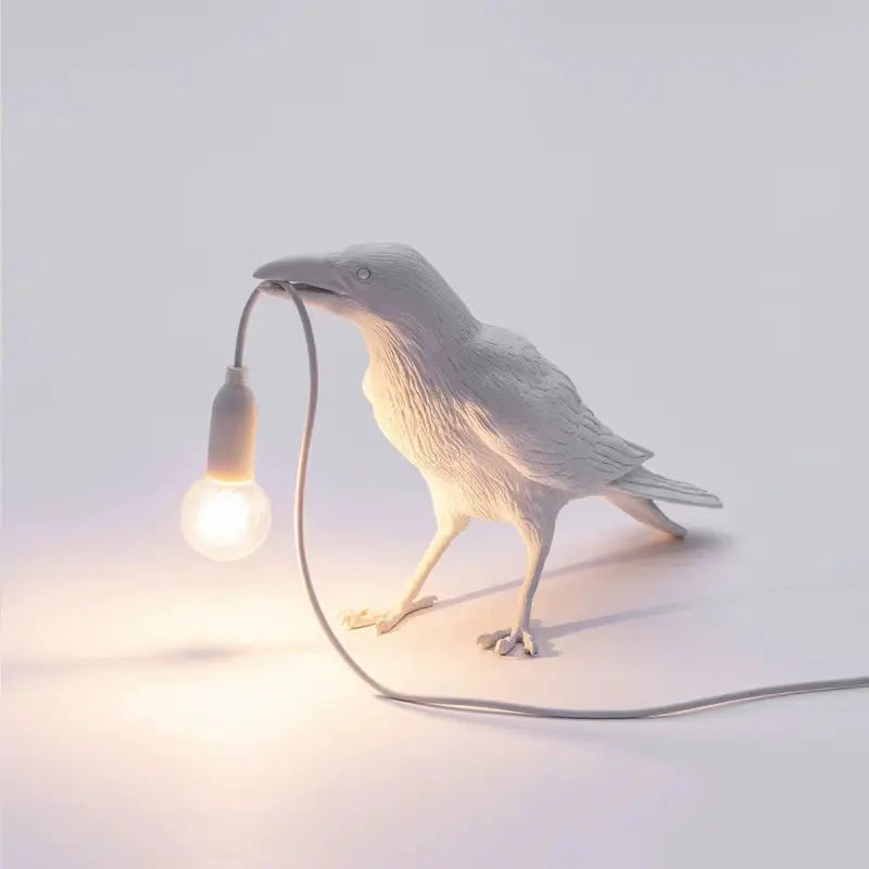 Resin Lucky Bird Crow Wall Lamp Table Lamp Night Light Bedroom Bedside Living Room Wall Lamp Home Decoration(Free Bulb)