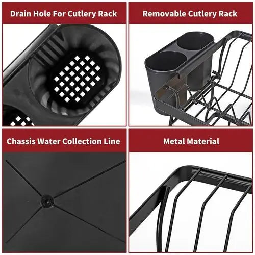 VINSANI BLACK DISH RACK 1010248 - My Store