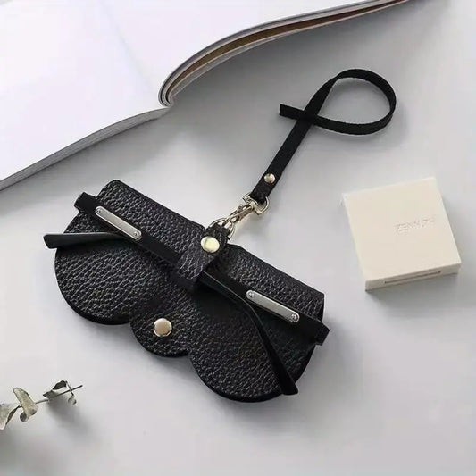 1/2Pcs Cute Litchi Embossed PU Leather Glasses Storage Bag-Portable, Travel-Friendly, and Protective Hanging Eyewear Case for Men'S Reading Glasses with Stylish Design and Soft Interior
