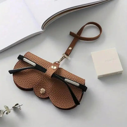 1/2Pcs Cute Litchi Embossed PU Leather Glasses Storage Bag-Portable, Travel-Friendly, and Protective Hanging Eyewear Case for Men'S Reading Glasses with Stylish Design and Soft Interior