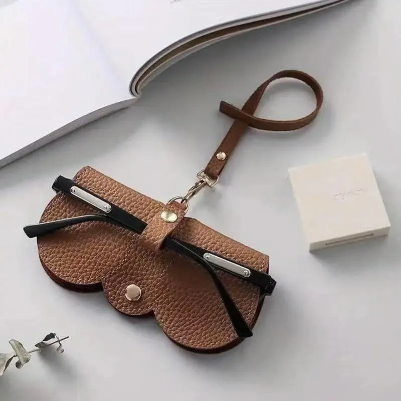 1/2Pcs Cute Litchi Embossed PU Leather Glasses Storage Bag-Portable, Travel-Friendly, and Protective Hanging Eyewear Case for Men'S Reading Glasses with Stylish Design and Soft Interior