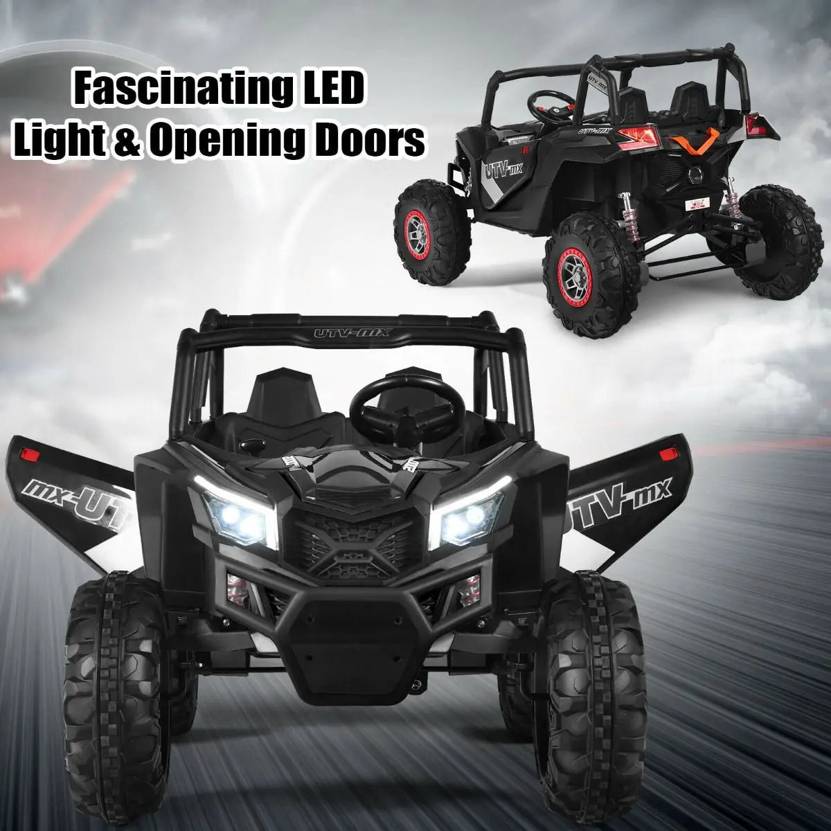 12V Electric Car with Music Remote Control and 2 Seats for Kids