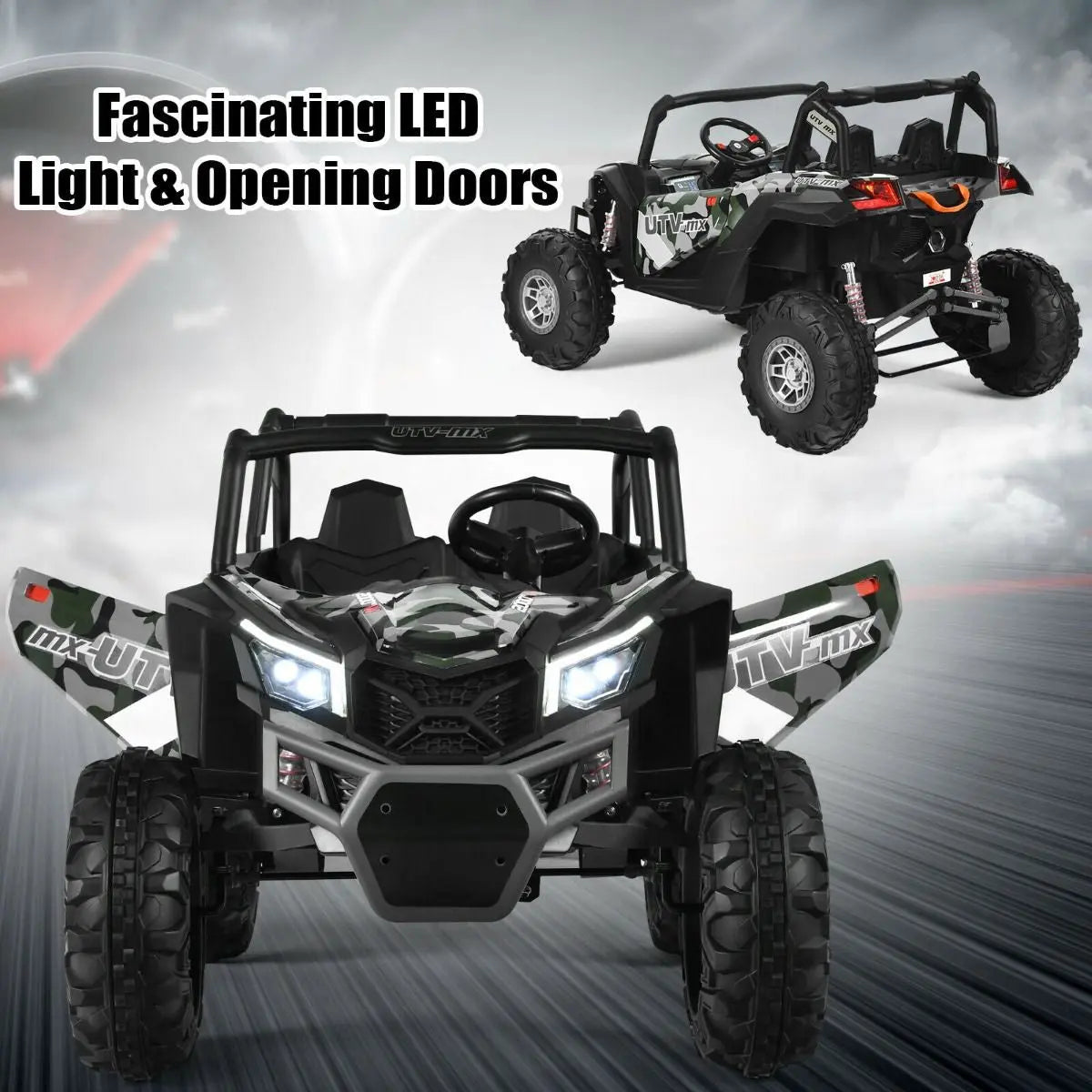 12V Electric Car with Music Remote Control and 2 Seats for Kids