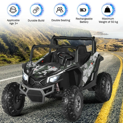 12V Electric Car with Music Remote Control and 2 Seats for Kids