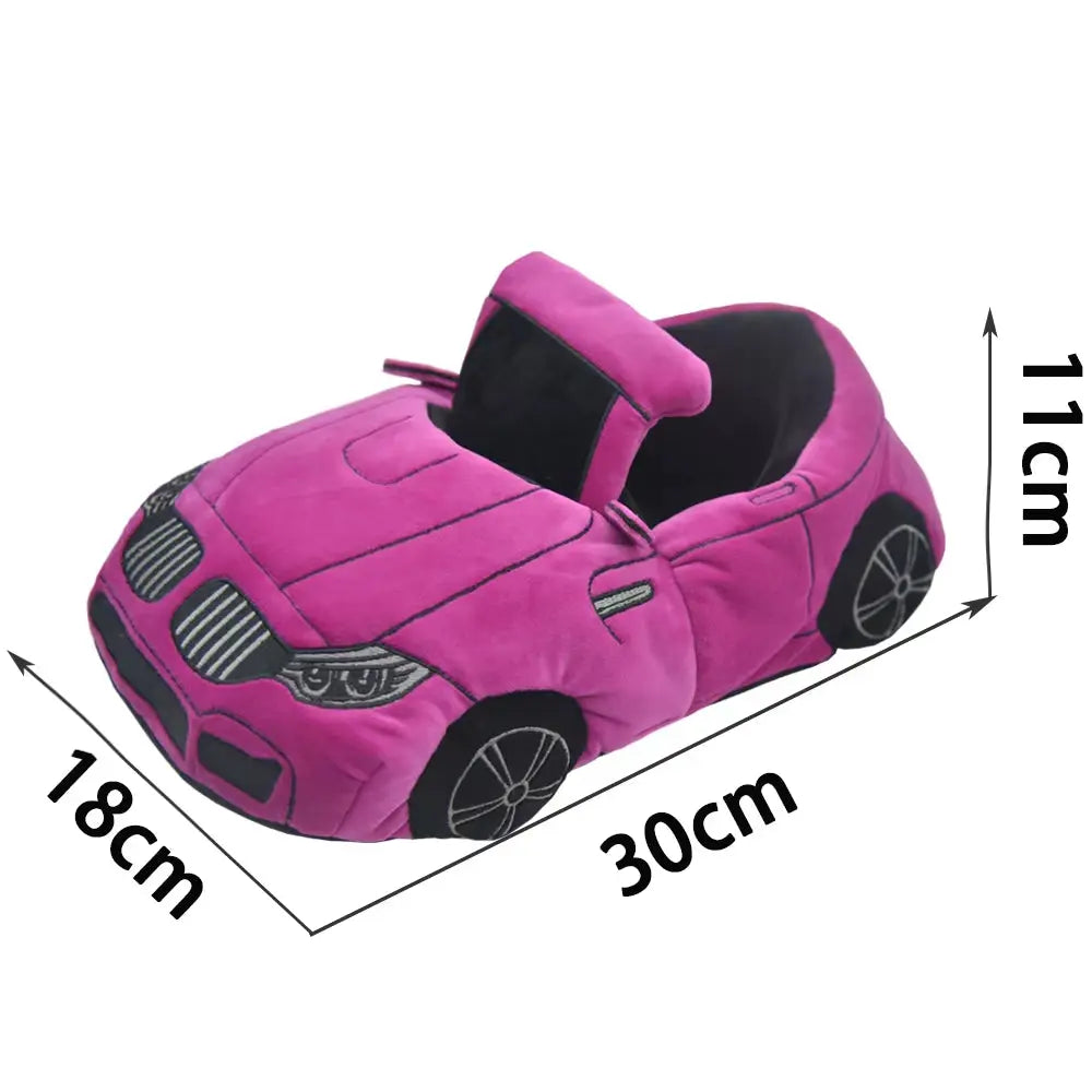 14 Colors Car Plush Slippers Fun Vehicle Shape Stuffed Shoes Women Men Christmas Indoor House Slippers