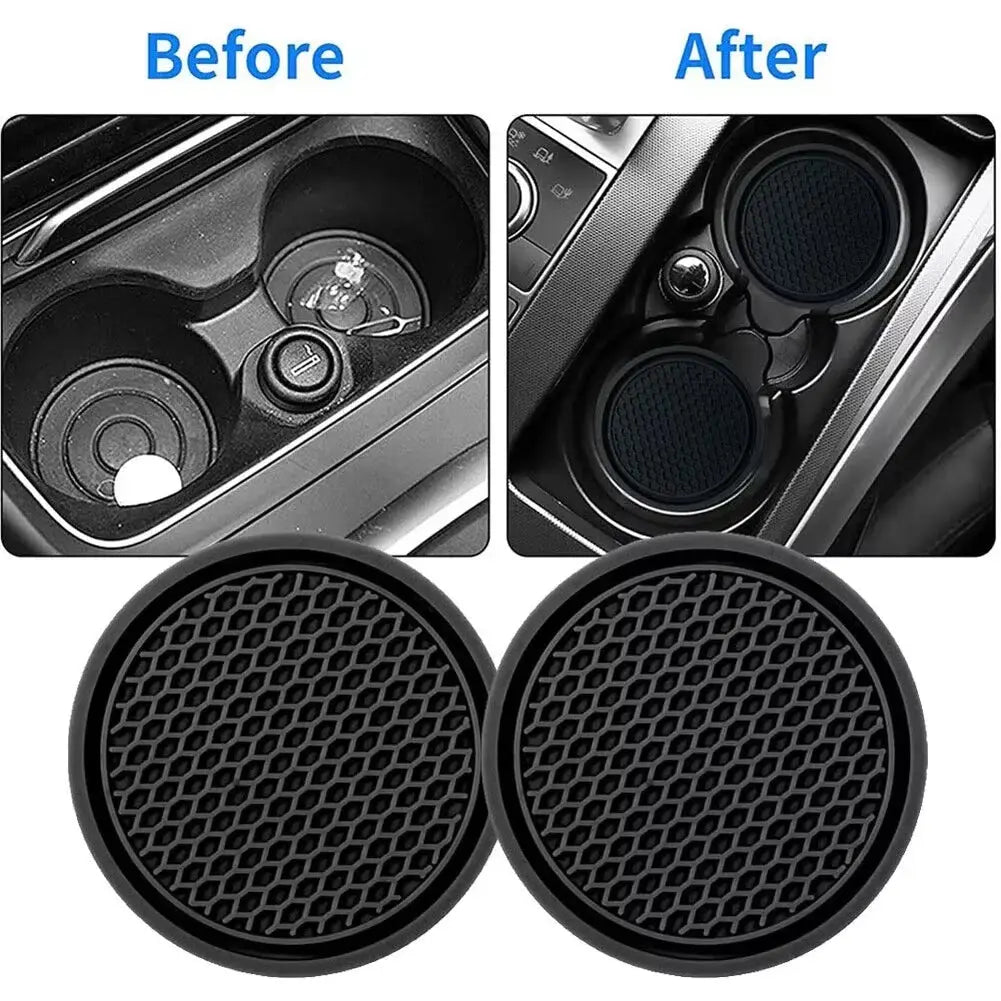 2Pcs Black Car Auto Cup Holder anti Slip Insert Coasters Pads Interior Accessories for Most Cups Accessories