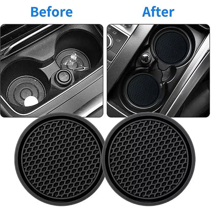 2Pcs Black Car Auto Cup Holder anti Slip Insert Coasters Pads Interior Accessories for Most Cups Accessories