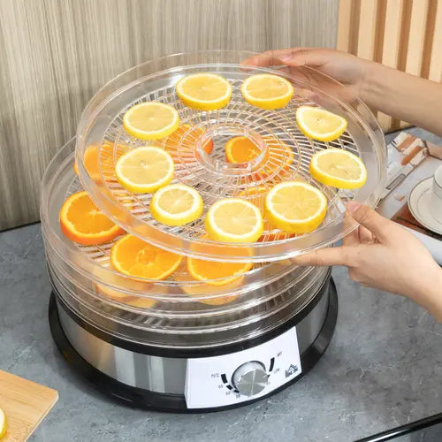 5 Tier Food Dehydrator 250W Stainless Steel Food Dryer Machine Silver - My Store