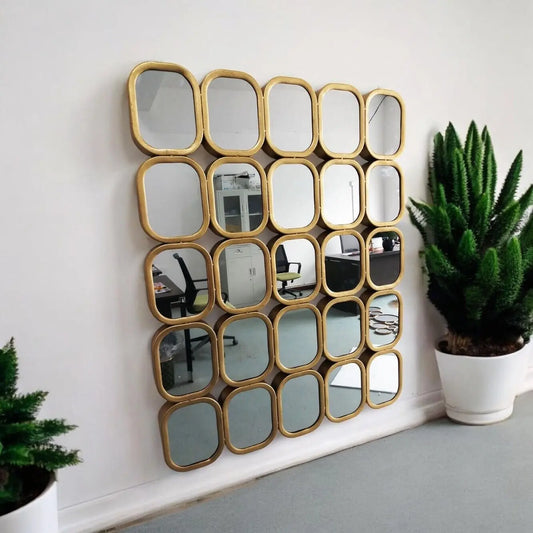 99Cm Industrial Modern Style Rectangle Wall Mirror – Metal Frame Vanity Mirror - My Store