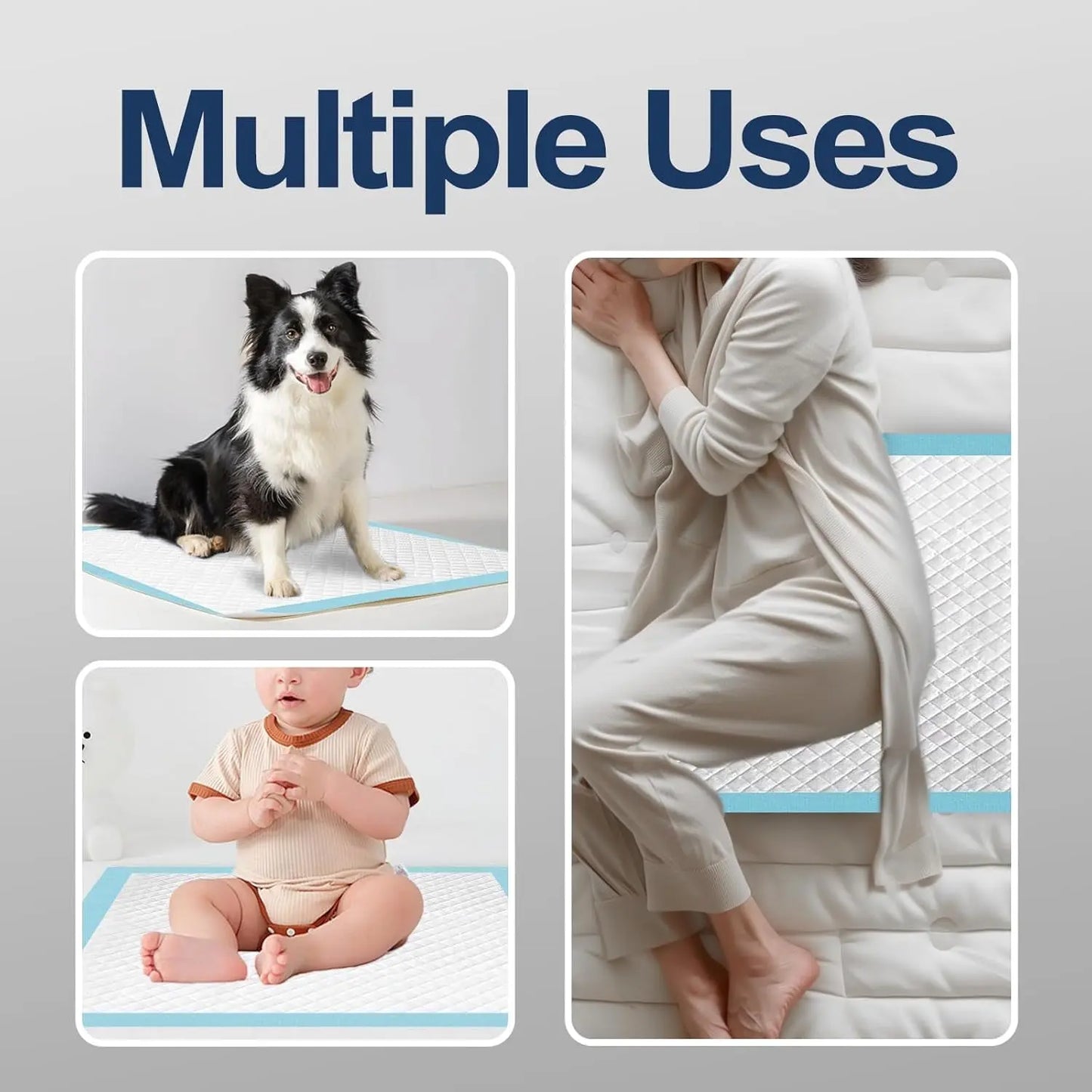 All-Absorb, X-Large 28" X 34", 40 Count, Dog and Puppy Training Pads, Ultra Absorbent and Odor Eliminating, Leak-Proof 5-Layer Potty Training Pads with Quick-Dry Surface, Blue