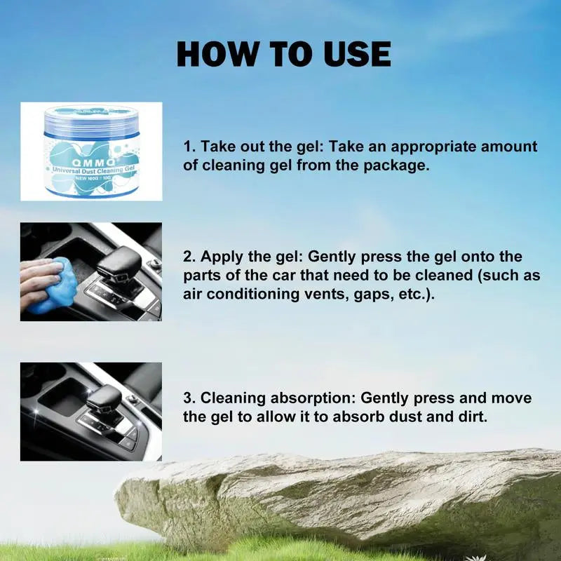 Car Cleaning Gel for Vents & Dashboards – Reusable Universal Slime Cleaner for Car Interior Dust Gel Cleaning