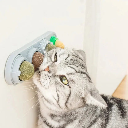 Catnip Toys Silvervine Balls Teeth Cleaning Dental Wall Treats Extra Cat Energy Ball Edible Cats Lick Healthy Kitten Chew - My Store