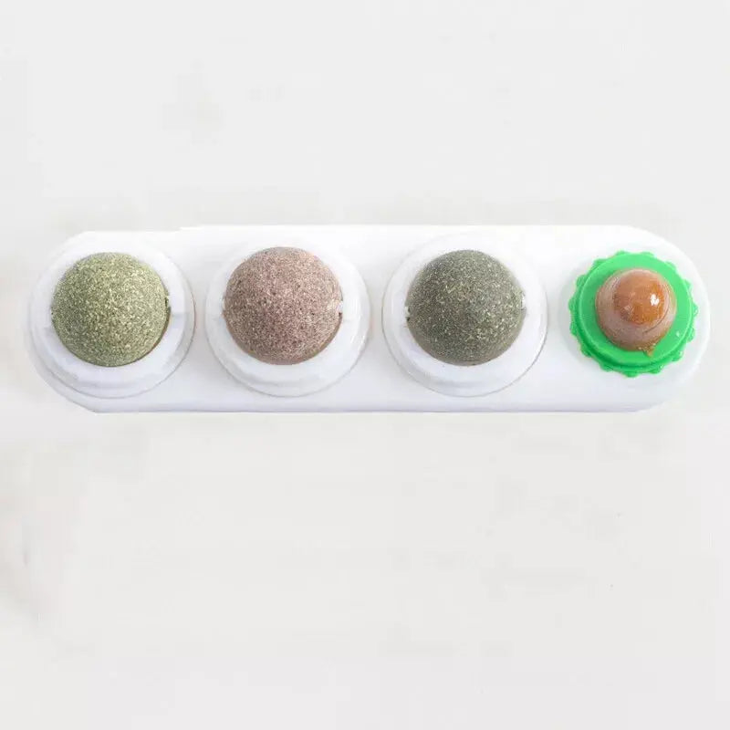 Catnip Toys Silvervine Balls Teeth Cleaning Dental Wall Treats Extra Cat Energy Ball Edible Cats Lick Healthy Kitten Chew - My Store