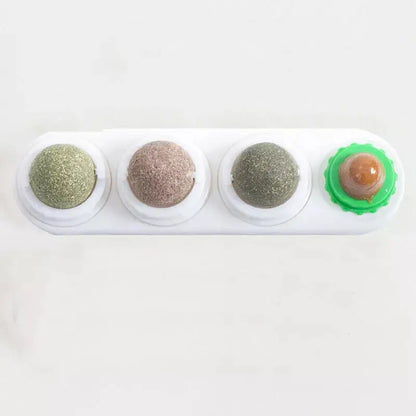 Catnip Toys Silvervine Balls Teeth Cleaning Dental Wall Treats Extra Cat Energy Ball Edible Cats Lick Healthy Kitten Chew - My Store