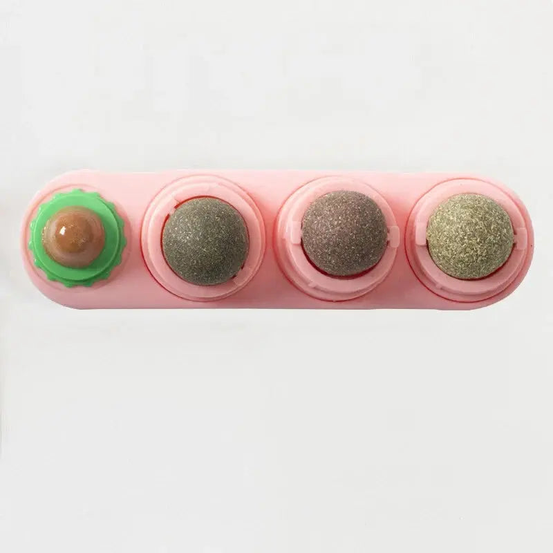 Catnip Toys Silvervine Balls Teeth Cleaning Dental Wall Treats Extra Cat Energy Ball Edible Cats Lick Healthy Kitten Chew - My Store