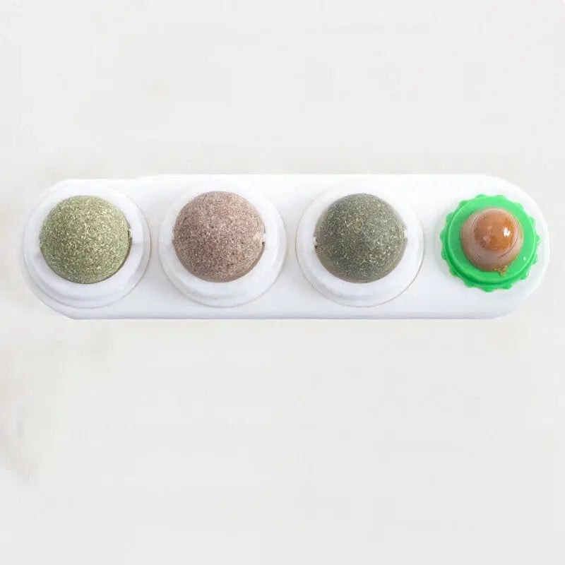 Catnip Toys Silvervine Balls Teeth Cleaning Dental Wall Treats Extra Cat Energy Ball Edible Cats Lick Healthy Kitten Chew - My Store