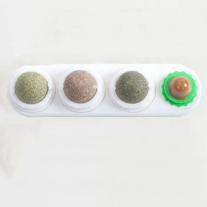 Catnip Toys Silvervine Balls Teeth Cleaning Dental Wall Treats Extra Cat Energy Ball Edible Cats Lick Healthy Kitten Chew - My Store