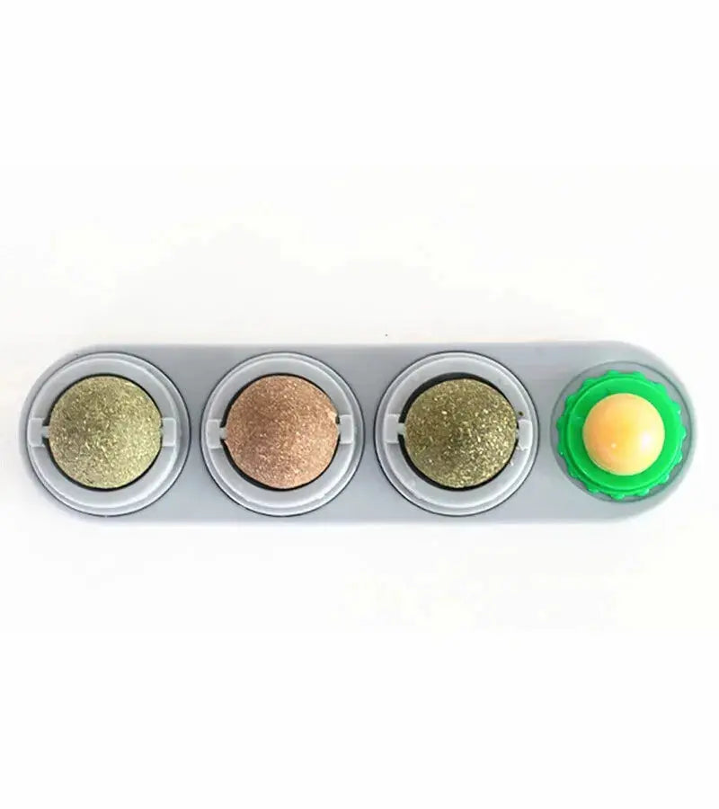 Catnip Toys Silvervine Balls Teeth Cleaning Dental Wall Treats Extra Cat Energy Ball Edible Cats Lick Healthy Kitten Chew - My Store