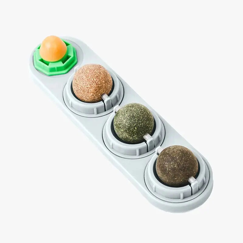 Catnip Toys Silvervine Balls Teeth Cleaning Dental Wall Treats Extra Cat Energy Ball Edible Cats Lick Healthy Kitten Chew - My Store