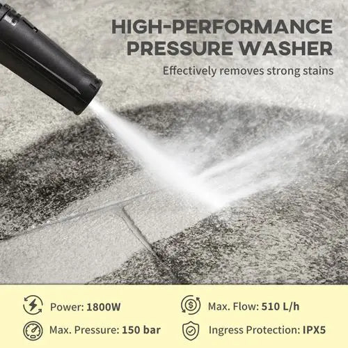 DURHAND Portable Power Washer 1800W, 150 Bar, 510 L/h for Garden, Car, Furniture - My Store
