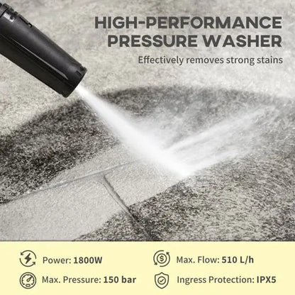 DURHAND Portable Power Washer 1800W, 150 Bar, 510 L/h for Garden, Car, Furniture - My Store