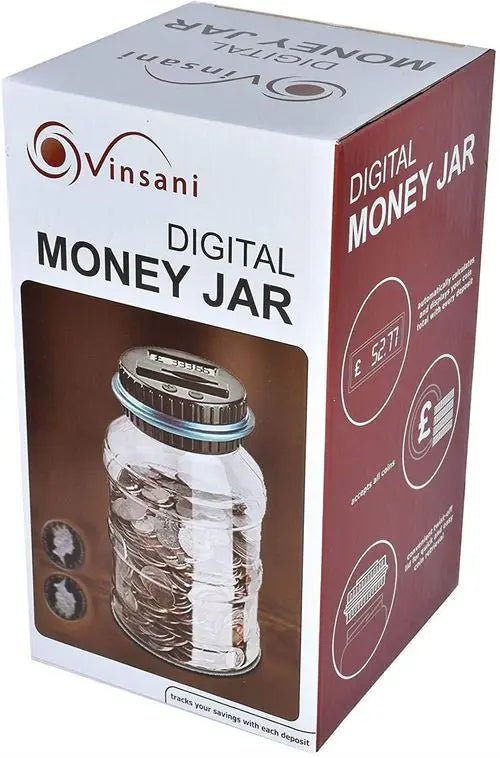 Digital Piggy Bank UK Coin Counting Jar Money Box Coin Saving Pot - My Store