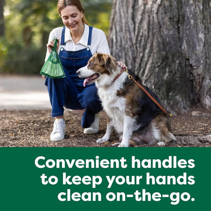 Dog Poo Bags with Handles Value Pack, Easy Tie and Guaranteed Leakproof, Lavender, 600 Handle Bags