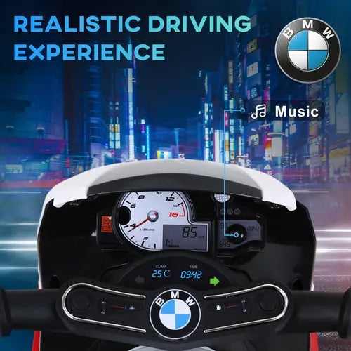 Electric Kids Ride on Motorcycle BMW Liscensed w/ Headlights Music Red - My Store