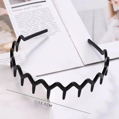 Fashion Wave Headbands for Women Solid Color Toothed Non-Slip Hair Bands Girl Face Wash Sports Hairbands Hair Accessories