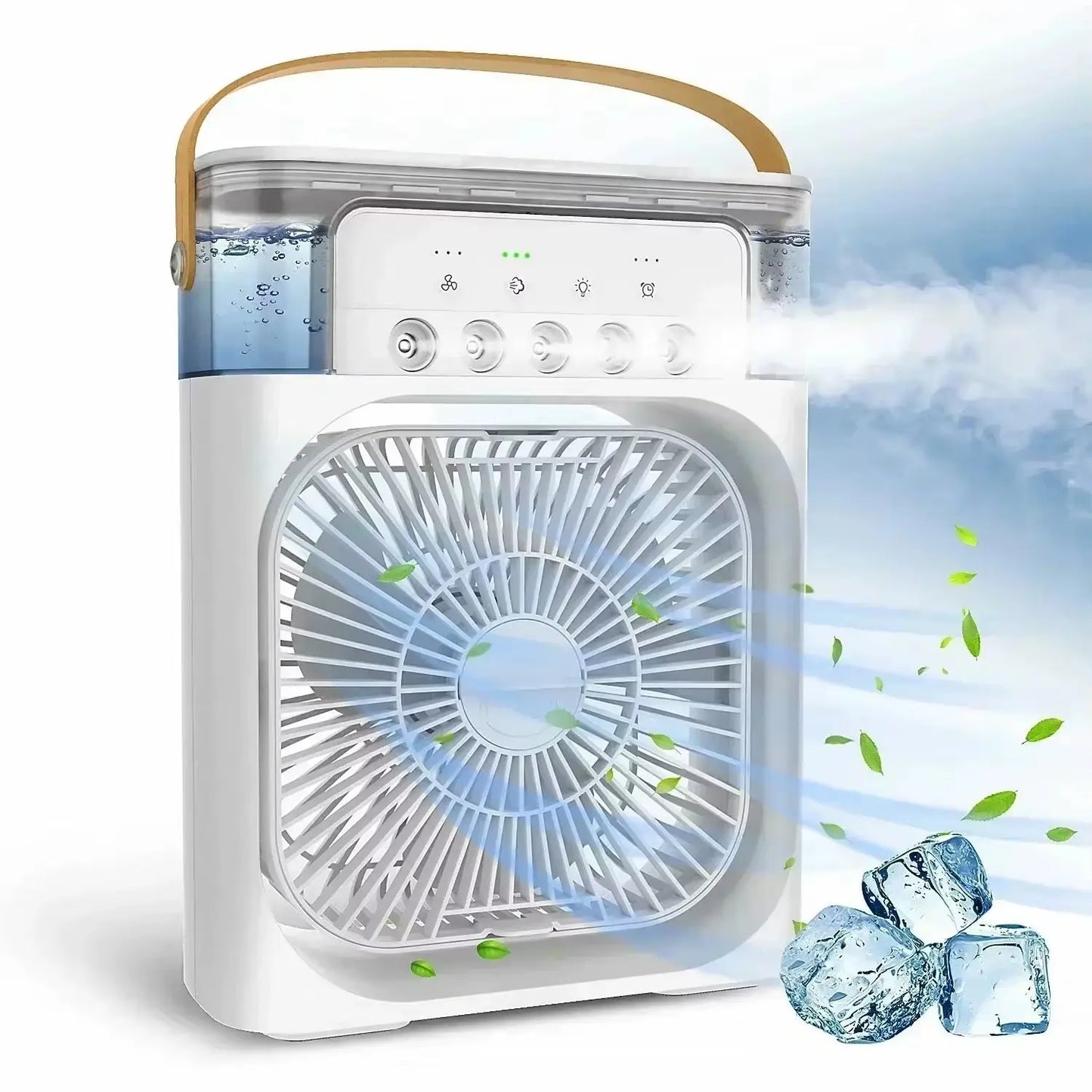Household Small Air Cooler Three-In-One Fan Air Conditioner LED Night Light Portable Humidifier Air Conditioner Fan Office Home