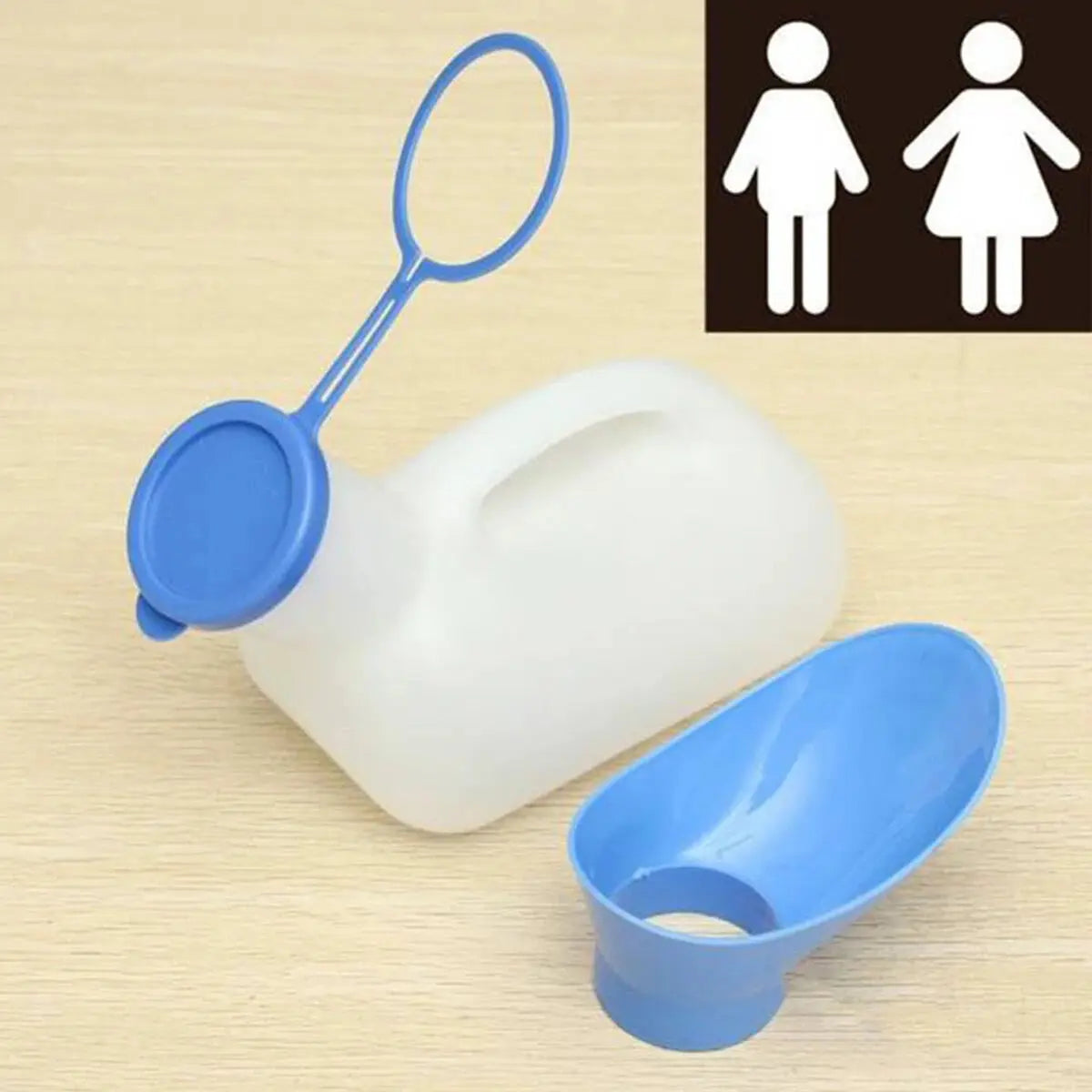 Ipree™ 1000Ml Female Male Portable Mobile Urinal Mini Plastic Toilet with Cover Travel Camping - My Store