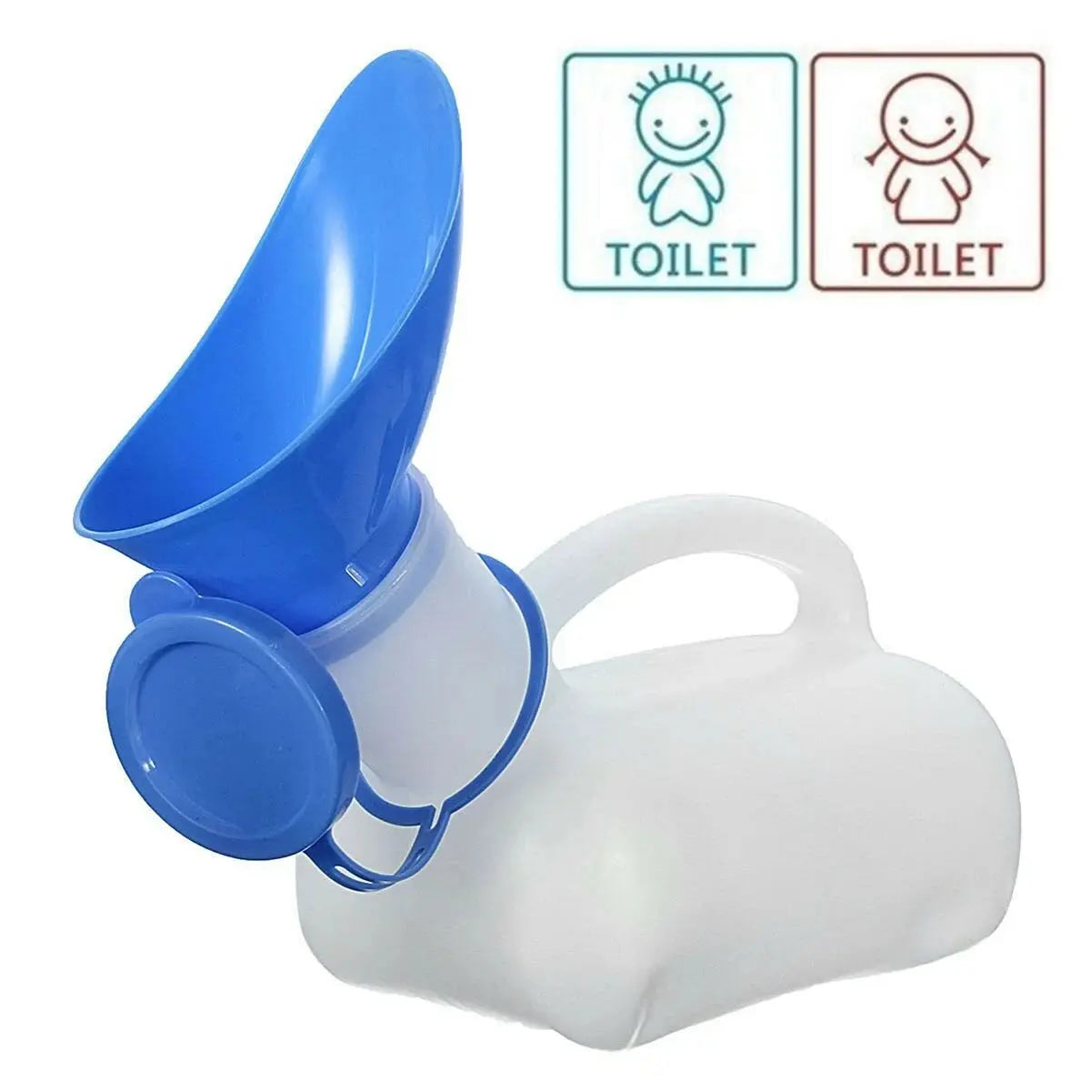Ipree™ 1000Ml Female Male Portable Mobile Urinal Mini Plastic Toilet with Cover Travel Camping - My Store