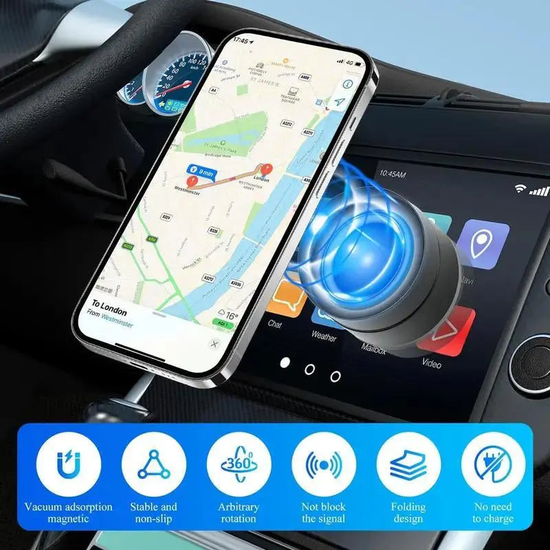 Magnetic Phone Holder Stand, Adjustable & Foldable, Strong Suction Cup, Vacuum Adsorption, Portable Multifunctional Mobile Phone Stand for Car & Multi-Scene Use Vacuum Magnetic