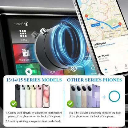 Magnetic Phone Holder Stand, Adjustable & Foldable, Strong Suction Cup, Vacuum Adsorption, Portable Multifunctional Mobile Phone Stand for Car & Multi-Scene Use Vacuum Magnetic