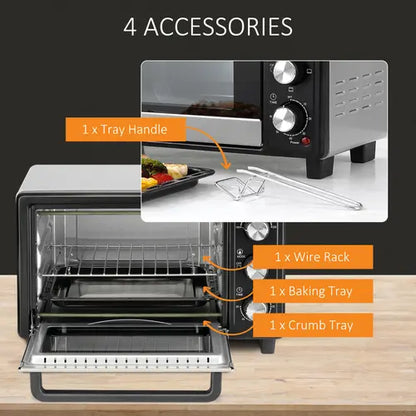 Mini Oven, 16L Grill, Toaster Oven Timer 1400W Grill - My Store