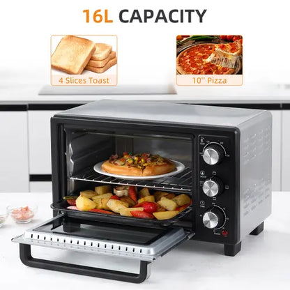 Mini Oven, 16L Grill, Toaster Oven Timer 1400W Grill - My Store