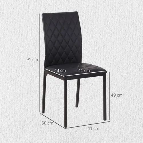Modern Dining Chairs Faux Leather Accent Chairs for Kitchen, Set of 4, Black - My Store