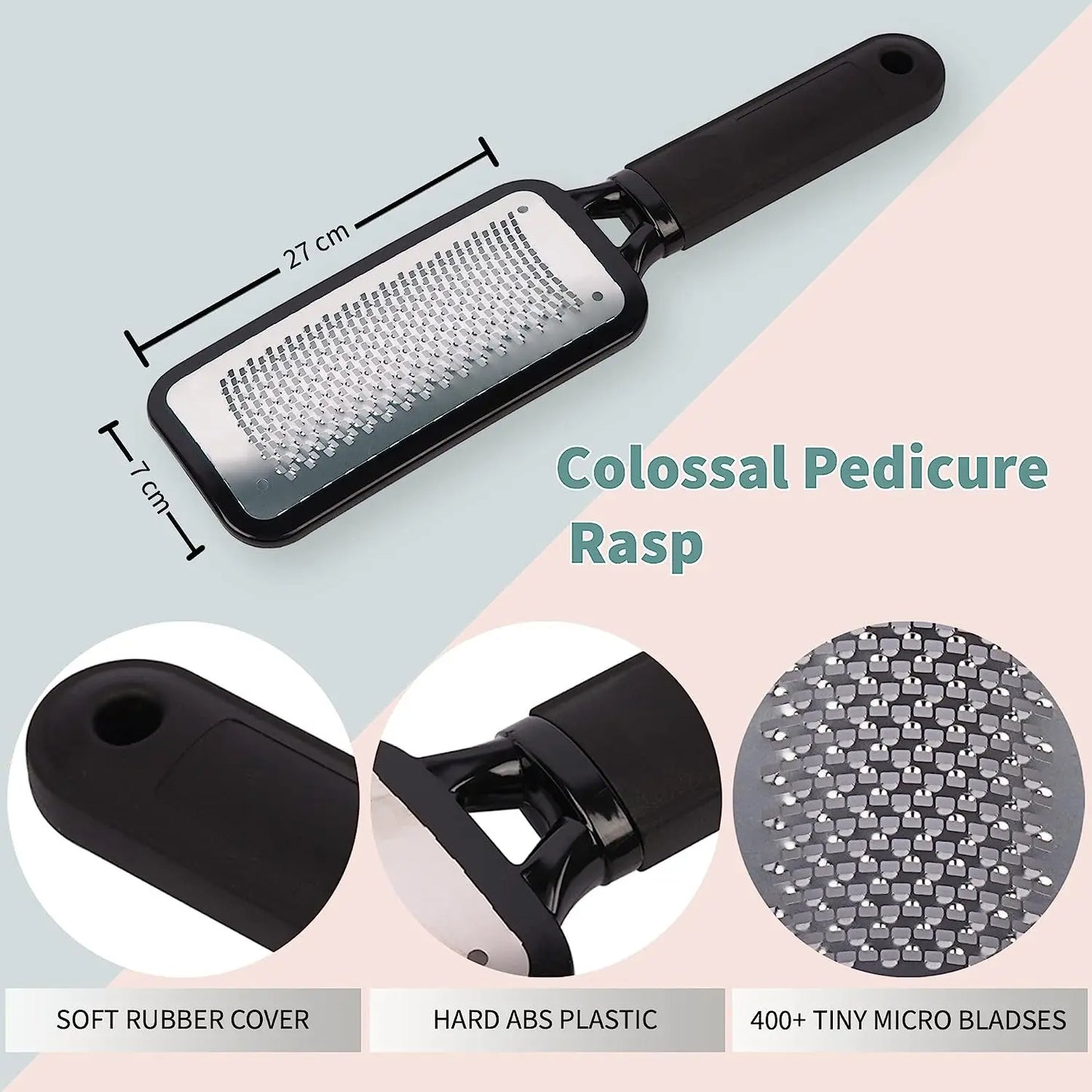 Professional Foot Files for Hard Skin - Premium 3 in 1 Pedicure Foot File, Scrubber and Foot Scraper for Soft & Smooth Heels