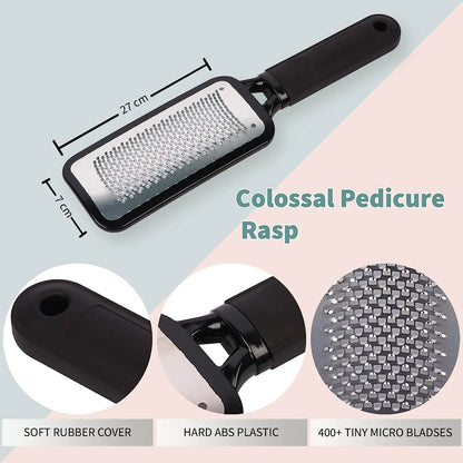 Professional Foot Files for Hard Skin - Premium 3 in 1 Pedicure Foot File, Scrubber and Foot Scraper for Soft & Smooth Heels