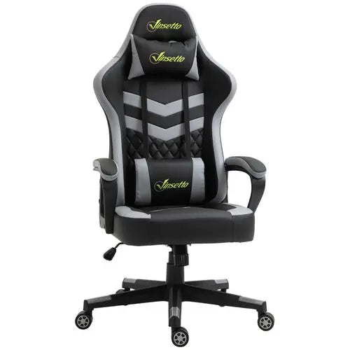Racing Gaming Chair w/ Lumbar Support, Headrest, Gamer Office Chair, Black White - My Store