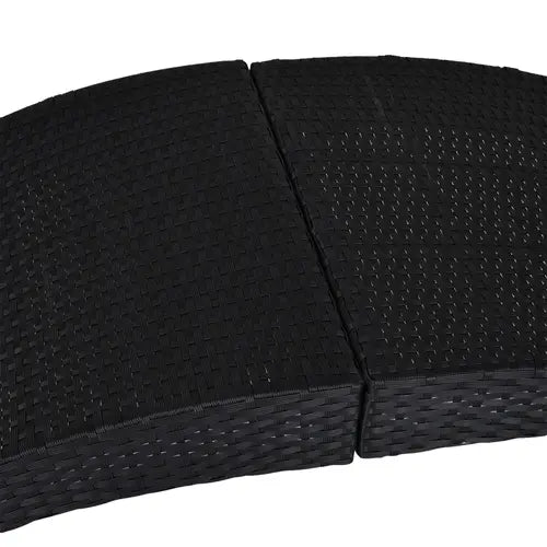 Sun Lounger Rattan Hammock Sun Bed Garden Folding Recliner Chair w/ Cushion - My Store