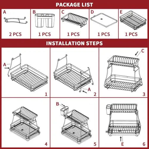 VINSANI BLACK DISH RACK 1010248 - My Store